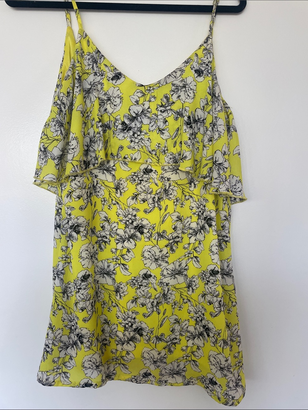 Yellow Floral Spaghetti Strap Dress
